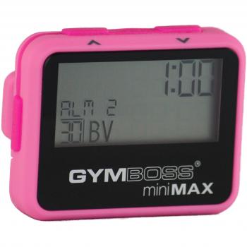 Temporizador de Intervalo y Cronómetro Gymboss miniMAX – Revestimiento Suave Rosa/Rosa Claro