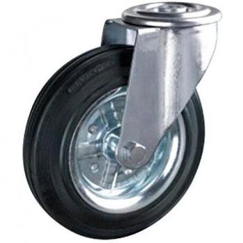 WOLFPACK LINEA PROFESIONAL 11110820 Rueda Industrial Goma Negra Pasante 80mm, 80 mm
