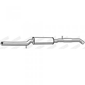 Silencioso Intermedio Walker 22591 para Volkswagen Golf 4, Compatible con Audi y Seat, sin piezas de montaje