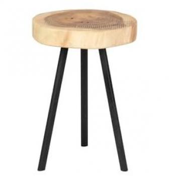Mesa Auxiliar Elegante de Madera de Nogal Natural 40x40x60 cm