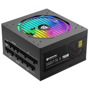 Nfortec Sagitta X 750W Fuente de Alimentación Full Modular ATX 80 Plus Gold con Ventilador ARGB de 120mm, Efectos de Color e Iluminación, PCIE 5.0, Color