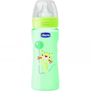 Chicco 00070735310000 color bienestar biberón, silicio 4m, 3 agujeros, rápidas, neutral, 250 ml