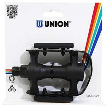 Pedales de Plataforma Union SP931S 9/16 pulgadas, color negro, conjunto para MTB