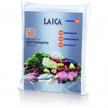 50 bolsas de 20x28 cm. de plástico gofrado especiales para el envasado al vacío de alimentos Laica VT3504 libres de BPA