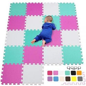 qqpp Alfombra Puzzle para Niños Bebe Infantil - Suelo de Goma EVA Suave. 18 Piezas