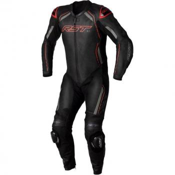 RST S1 Mono de cuero de motocicleta de 1 pieza - Negro Gris Rojo (M)