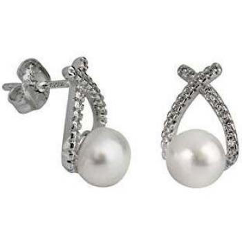VIDAL & VIDAL Pendientes Circonitas Perla Cultivadas Plata 1ª Ley 925