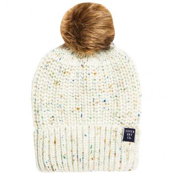 Superdry Zoe Beanie, Gorro de Punto para Mujer, Beige