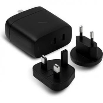 Cargador Rápido de Pared Dual USB-C GaN PD 67W Negro