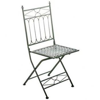 Silla Plegable Nostálgica ASINA Loraville - Metal Forjado - 6 Colores - Verde Antiguo