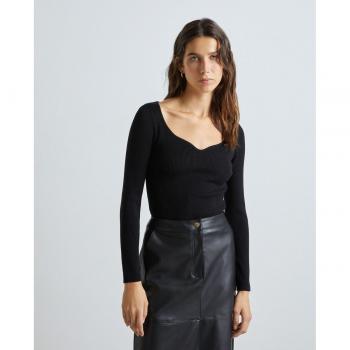 Easy Wear - Top liso con escote corazón