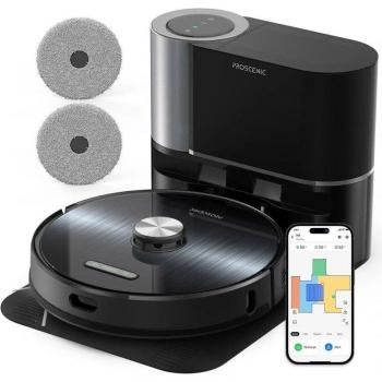 Aspiradora Robot Proscenic M9 - 4500Pa Succión, 5200mAh Batería, 180 min Autonomía, Color Negro