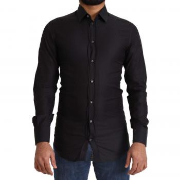 Dolce & Gabbana Black GOLD Cotton Slim Dress Formal Shirt - IT37 | XS