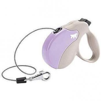 Ferplast - Correa Extensible para Perros Amigo Cord Mini, Cordón retráctil, 3 m, máx. 12 kg, Violeta