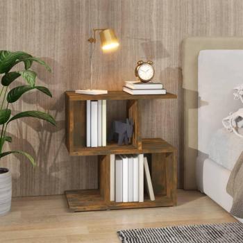 Mesita de noche moderna de madera contrachapada y madera de ingeniería, dimensiones 50x30x51,5 cm, disponible en colores negro, gris y roble ahumado