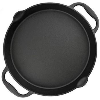 Sartén de Hierro Fundido BBQ-Toro Ø 40 cm - Sartén para Servir con Dos Picos Vertedores