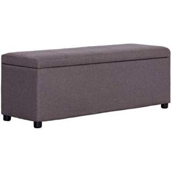vidaXL Banco Almacenaje Tapizado Poliéster Arcón Cojín Asiento Acolchado Caja Almacenamiento Interior Dormitorio Entrada Baúl Puf Zapatero Gris Taupe