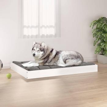 White Solid Pine Dog Bed 101.5x74x9 cm