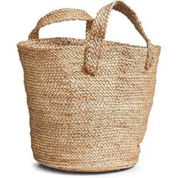 Zeller 15153 - Cesto con asas, yute/natural, 40 x 40 x 37 cm