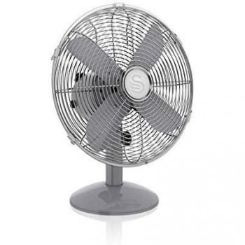 Ventilador de Escritorio Retro Swan 12 Pulgadas Color Gris