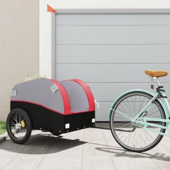 vidaXL Bike Trailer 45 kg Iron Black and Red