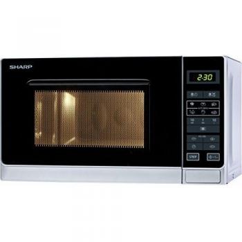 Microondas Sharp R-242 INW de 20 Litros, Control Táctil, 800W con 11 Niveles de Potencia y 8 Funciones Automáticas de Cocción en Color Plata
