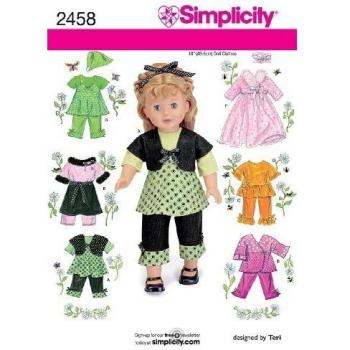 Simplicity 2458 - Patrones de costura para hacer ropa de muñeca