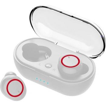 Auriculares Bluetooth V5.0 TWS con Control Táctil Estéreo, Inalámbricos Deportivos con Reducción de Ruido y Batería Externa para Huawei y Xiaomi