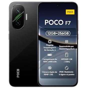 Smartphone Xiaomi POCO F7 5G Negro 12GB RAM 256GB, Pantalla AMOLED 6.83, Snapdragon 8s Gen 4, Batería de 6500mAh, Carga Rápida