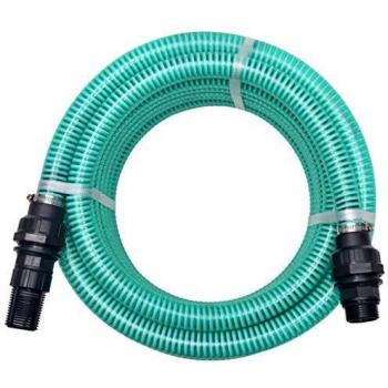 vidaXL Manguera Succión con Conectores Latón 10m 22 mm Verde Conducto Manguito