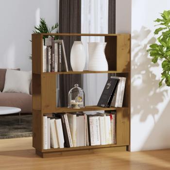 Divisor de Librería Ámbar 80x25x101 cm Madera Maciza de Pino Marrón Miel