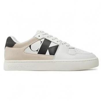 Calvin Klein Jeans Classic Cupsole Low Lace-Up Sneakers for Men, White, Size 12 US