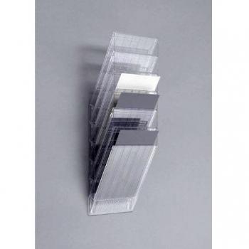 Soporte mural FLEXIBOXX 6 A4 vertical transparente