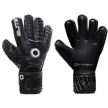 Guantes de Portero Junior Warrior Elite Sport, color negro, para jóvenes, alta resistencia, diseño ergonómico, excelente agarre y protección en los dedos