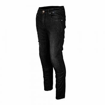 GMS Pantalones de Moto Rattle Negros Slim Vaqueros (Black, 36)