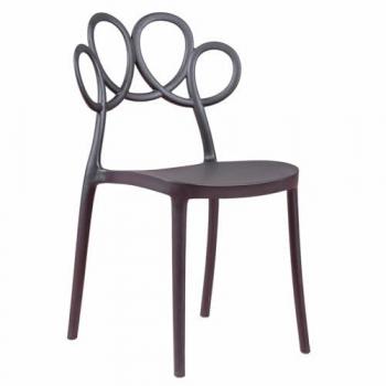 Nest Dream - Silla de diseño apta para exterior - Color Negro - Fabricada en plástico de Polipropileno - Silla apilable