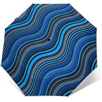 AH-MLH-Automatic tri-fold umbrella Paraguas Anti-Ultravioleta Compacto de Apertura/Cierre automático Compacto, a Prueba de Viento, Plegable, liviano, Parasol, sombrilla, Lluvia y Sol, coloful203