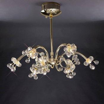 Lámpara colgante Octavia de 9 bombillas en oro y cristal, con luces G4, diseño francés, no compatible con LED/CFL