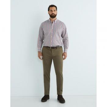 Camisa de hombre casual de cuadros manga larga en tallas grandes - Mirto