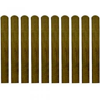 vidaXL 10x Madera de Pino Impregnada Vallas de Estacas Cerca Palos Cercado Patio Exterior Terraza al Aire Libre Jardín Plantas Huerto