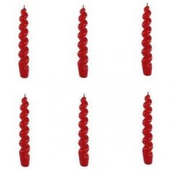 Vela Espiral Roja Cerabella 2,3x21cm Pack de 6 unidades