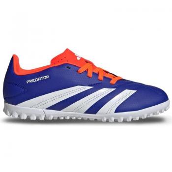 Botas de fútbol Adidas Predator Club TF (turf) características: diseño en color negro con detalles en amarillo, parte superior sintética para un mejor toque y control del balón, suela de caucho para tracción en superficies artificiales, ajuste