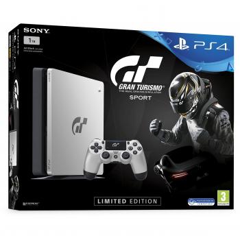 Sony PS4 Slim 1TB + Gran Turismo Sport Limited edition Plata 1000 GB Wifi - Videoconsolas