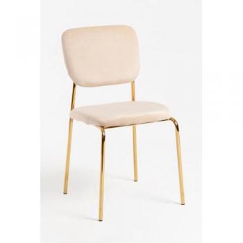 Silla de Comedor Selin Golden Terciopelo Beige