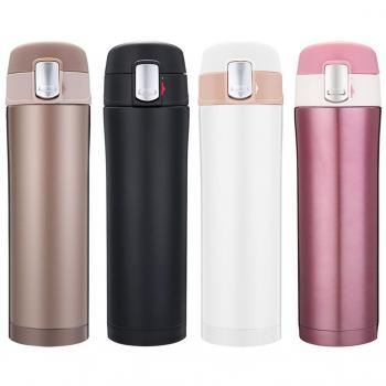 CAMTOA 500ml Vacuum Flask/ Thermos Botella, Botella de Agua de Acero Inoxidable - para Excursión / Viajar / Alpinismo/ Camping / Al aire Libre Deportes de Invierno Blanco