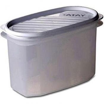 Tatay Fiambrera de Alimentos, Hermética, 1.2 L de Capacidad, Tapa Flexible a Presión, Libre de BPA, Apto Microondas y Lavavajillas, Color Blanco, Medidas: 18.4 x 9.7 x 12.2 cm