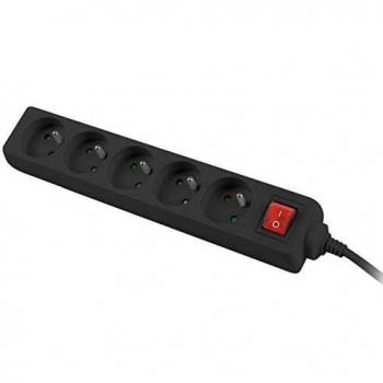 LANBERG PS1-05E-0150-BK REGLETA 5*TOMAS SCHUKO PROTECCIÓN CONTRA SOBRETENSIONES MÁXIMO CONSUMO 2500W IP20 CABLE 1.5M