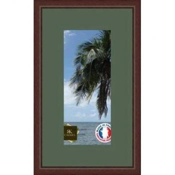 Marco de fotos para pared, 14 x 14 x 32 x 32 cm, marco plateado moderno, 2,3 cm de longitud, de madera, madera, Marron-38, Passe-Partout Vert foret