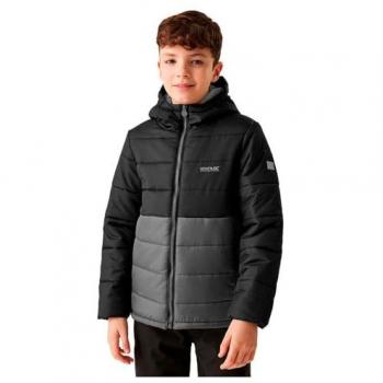 Regatta Kids Lofthouse VIII Insulated Water-Repellent Jacket - Black/Seal Grey, Size: 15-16 Years