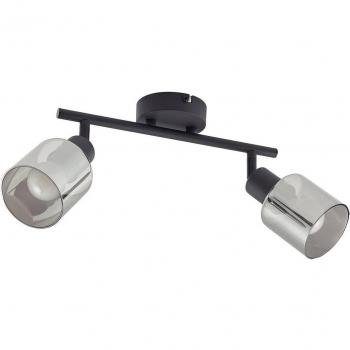 Plafón LED Lindby Netty, 4 luces, gris, vidrio, regulable para salón y comedor